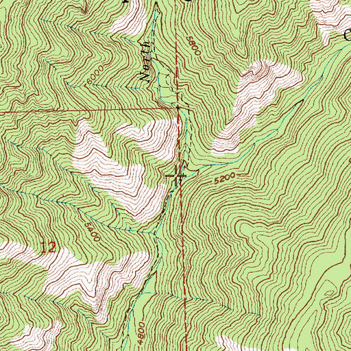 Topographic Map of North Fork Cabin Creek, ID