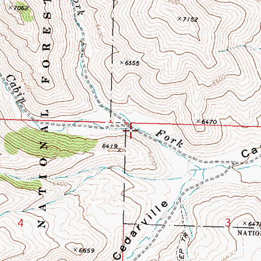 Topographic Map of North Fork Cabin Fork, ID