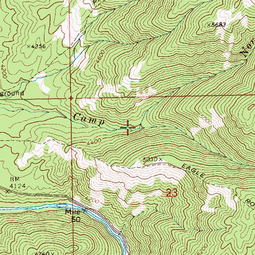 Topographic Map of North Fork Camp Creek, ID