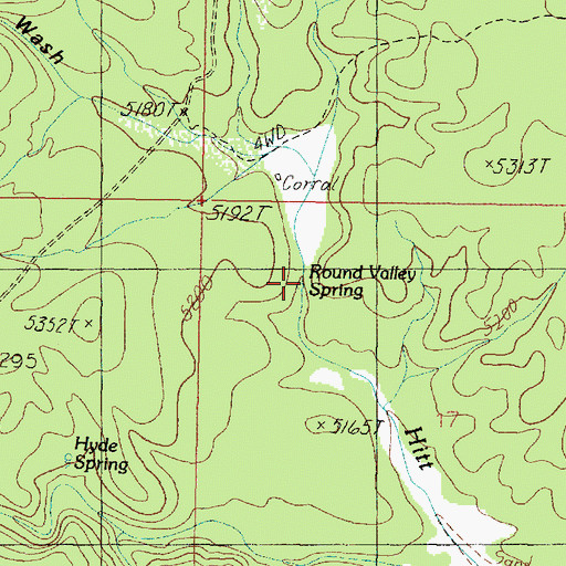 Topographic Map of Round Valley Spring, AZ