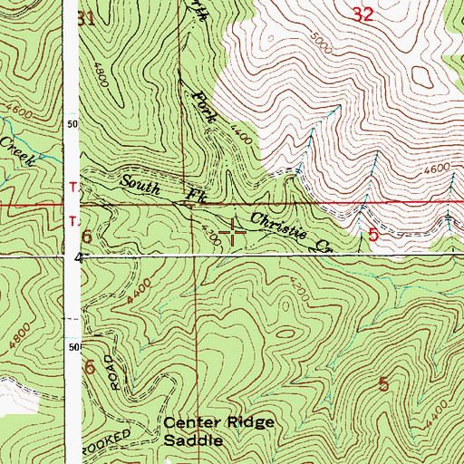 Topographic Map of North Fork Christie Creek, ID