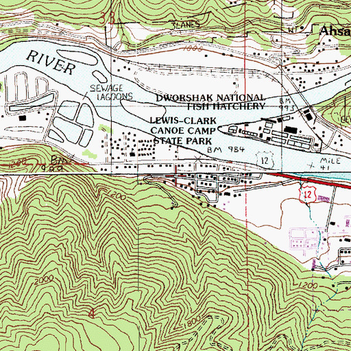 Topographic Map of North Fork Clearwater River, ID
