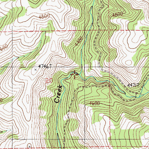 Topographic Map of North Fork Cottonwood Creek, ID