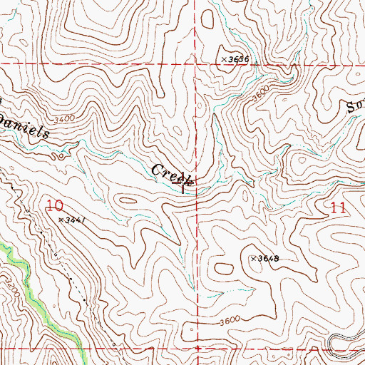 Topographic Map of North Fork Daniels Creek, ID