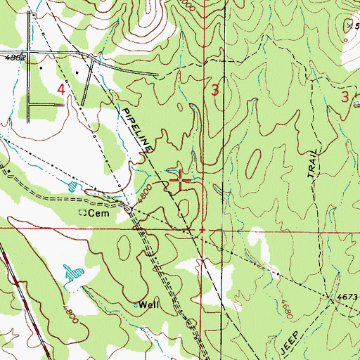 Topographic Map of Roy Spring, AZ