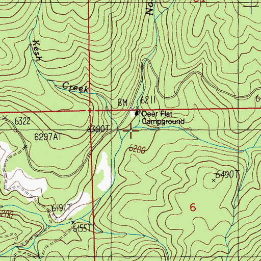 Topographic Map of North Fork Deer Creek, ID