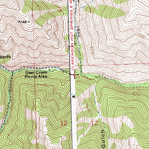 Topographic Map of North Fork Deer Creek, ID