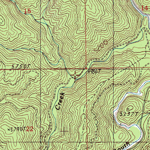 Topographic Map of North Fork Dollar Creek, ID