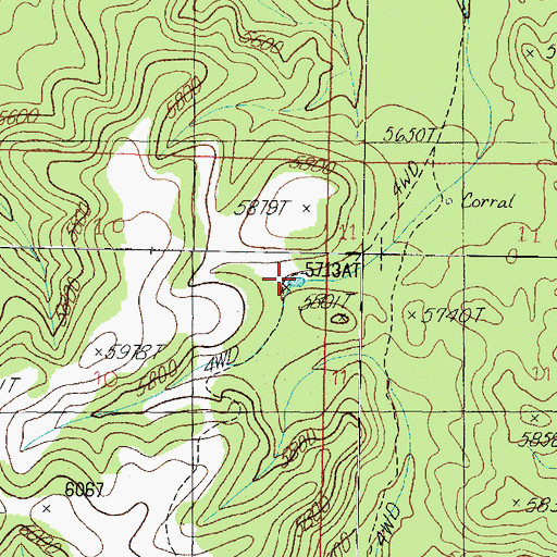 Topographic Map of Ruins Tank, AZ