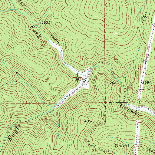 Topographic Map of North Fork Eagle Creek, ID