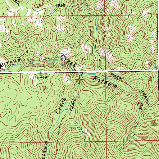 Topographic Map of North Fork Fish Creek, ID