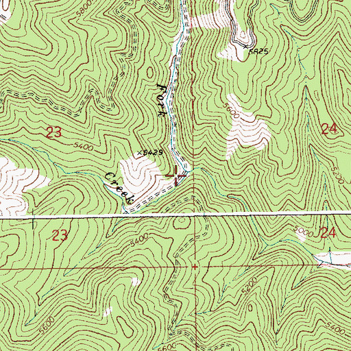 Topographic Map of North Fork French Creek, ID
