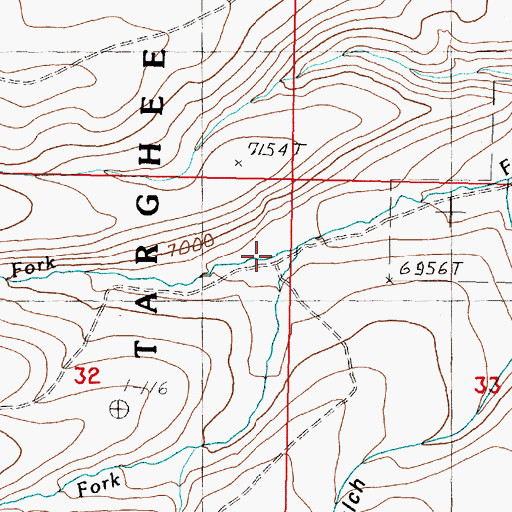 Topographic Map of North Fork Fritz Creek, ID
