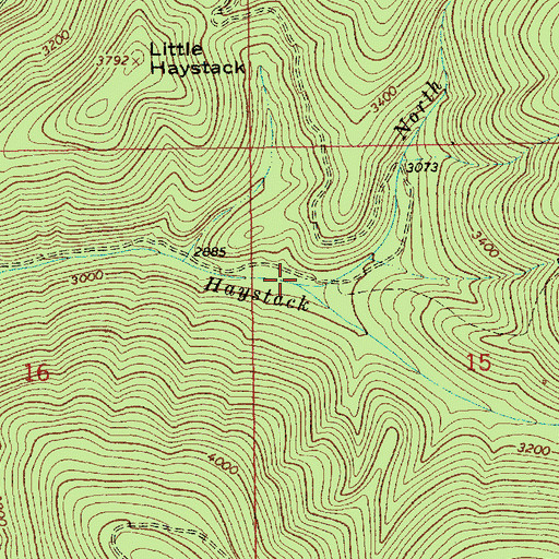 Topographic Map of North Fork Haystack Creek, ID