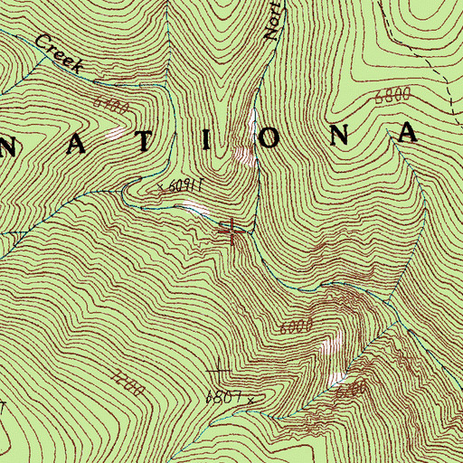 Topographic Map of North Fork Hughes Creek, ID