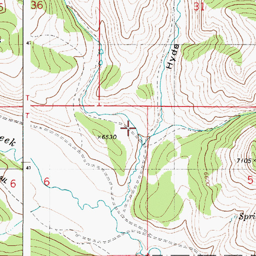 Topographic Map of North Fork Hyde Canyon, ID