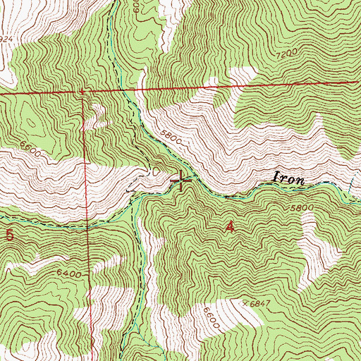 Topographic Map of North Fork Iron Creek, ID
