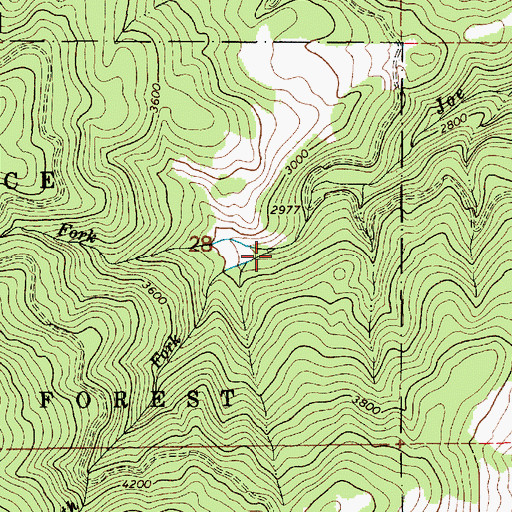Topographic Map of North Fork Joe Creek, ID