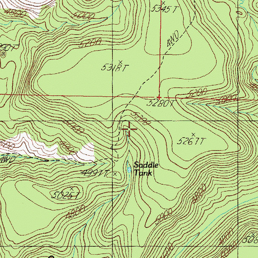 Topographic Map of Saddle Tank, AZ
