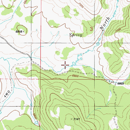 Topographic Map of North Fork Lava Creek, ID