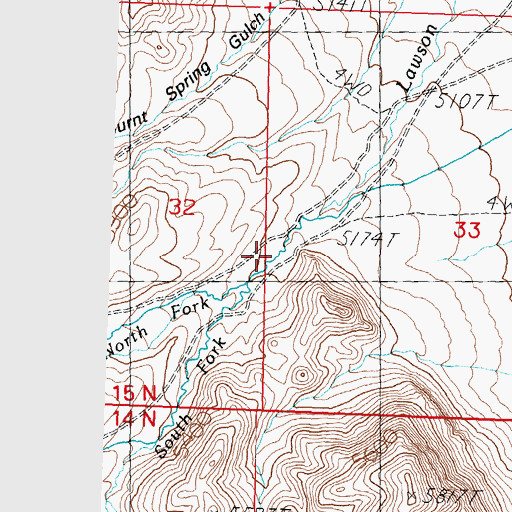 Topographic Map of North Fork Lawson Creek, ID