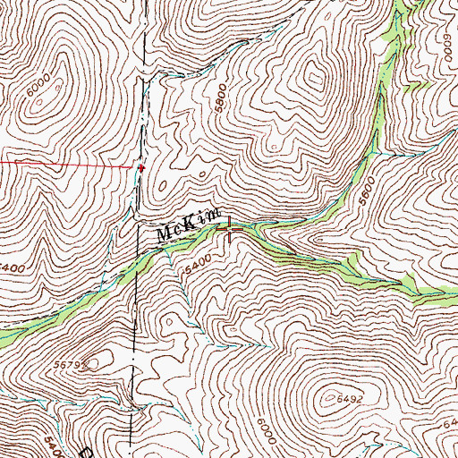 Topographic Map of North Fork McKim Creek, ID
