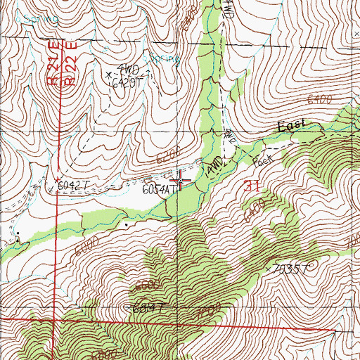 Topographic Map of North Fork Morgan Creek, ID