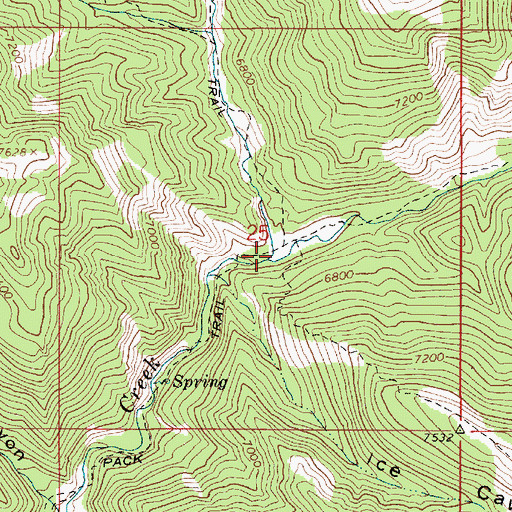 Topographic Map of North Fork Palisades Creek, ID