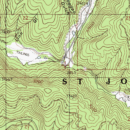 Topographic Map of North Fork Palouse River, ID