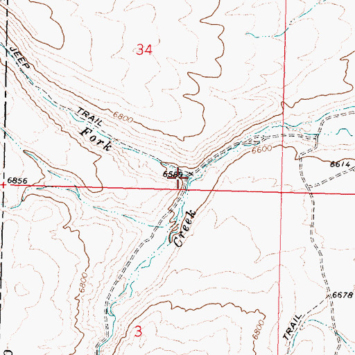 Topographic Map of North Fork Pass Creek, ID