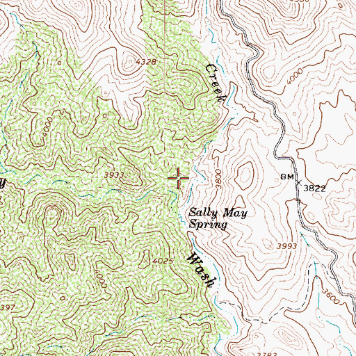 Topographic Map of Sally May Tank, AZ