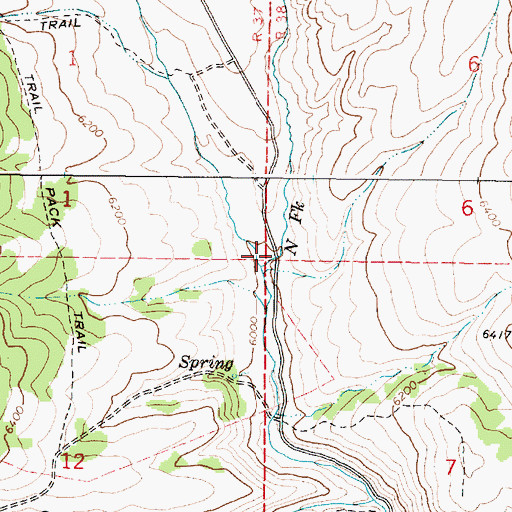 Topographic Map of North Fork Pebble Creek, ID
