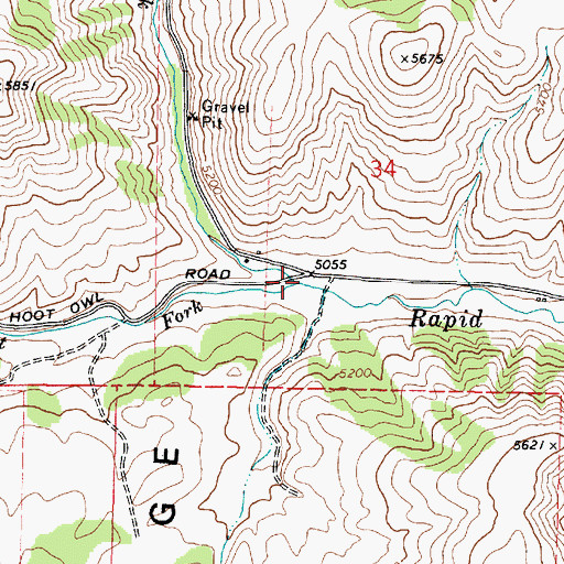 Topographic Map of North Fork Rapid Creek, ID