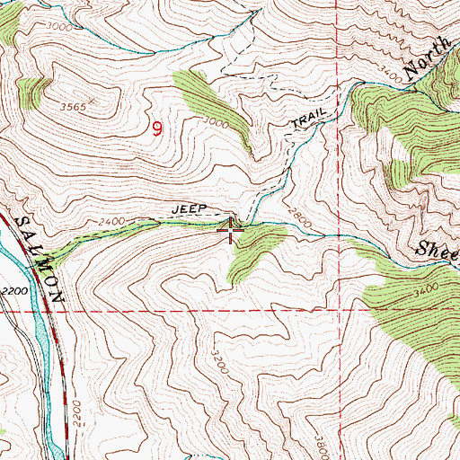 Topographic Map of North Fork Sheep Creek, ID