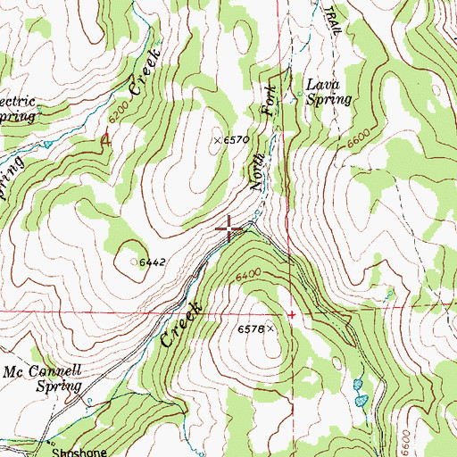 Topographic Map of North Fork Shoshone Creek, ID