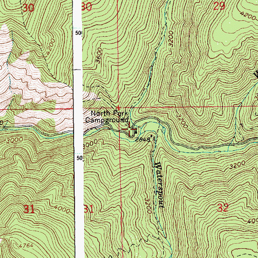 Topographic Map of North Fork Slate Creek, ID