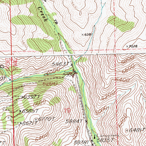 Topographic Map of North Fork Soldier Creek, ID