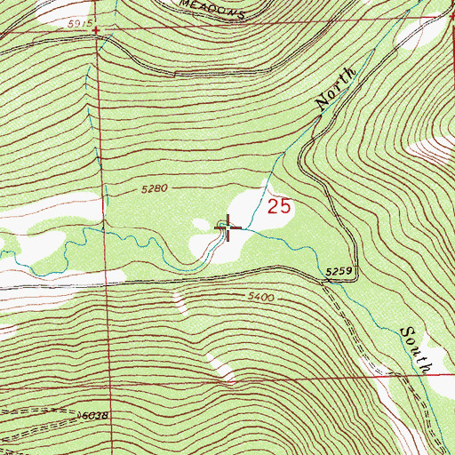 Topographic Map of North Fork Spruce Creek, ID