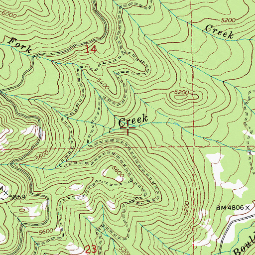 Topographic Map of North Fork Star Creek, ID