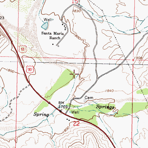 Topographic Map of Santa Maria River North Fork, AZ