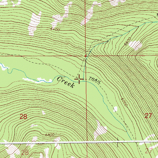 Topographic Map of North Fork Twentymile Creek, ID