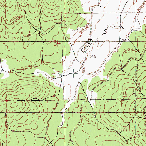 Topographic Map of North Fork Tyson Creek, ID