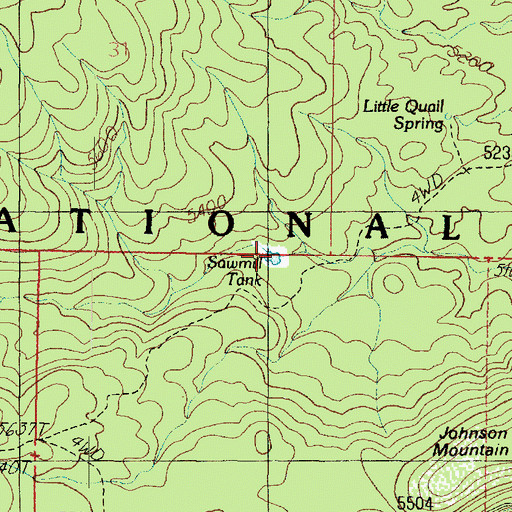 Topographic Map of Sawmill Tank, AZ