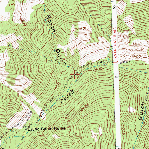 Topographic Map of North Gulch, ID