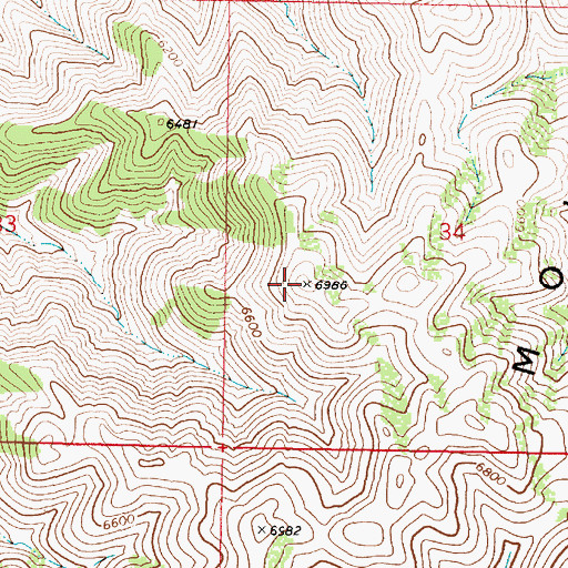 Topographic Map of North Hansel Mountains, ID