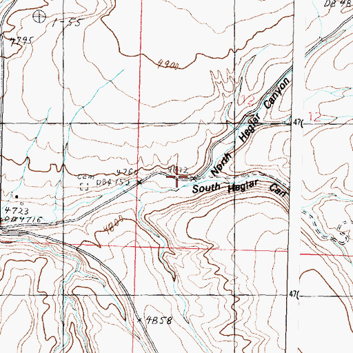 Topographic Map of North Heglar Canyon, ID