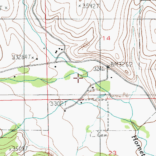 Topographic Map of North Hornet Creek, ID