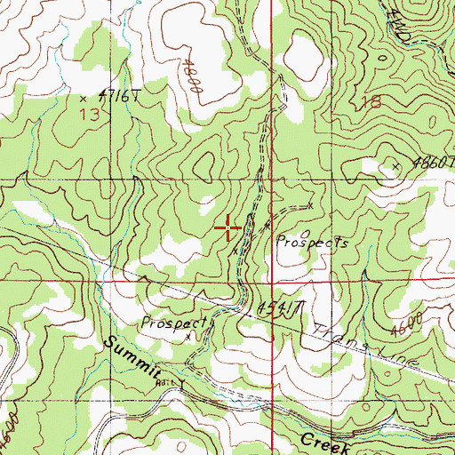 Topographic Map of North Hornet Mine, ID