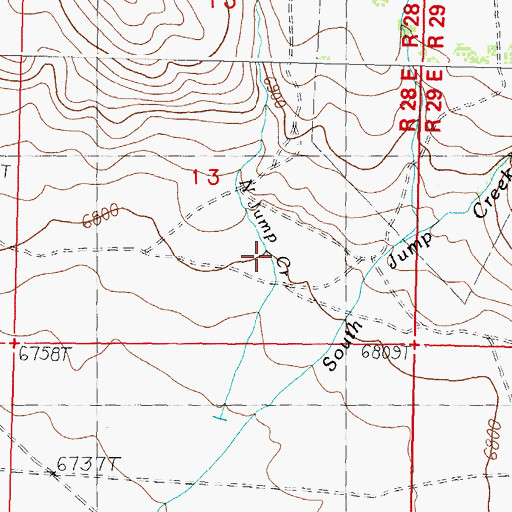 Topographic Map of North Jump Creek, ID