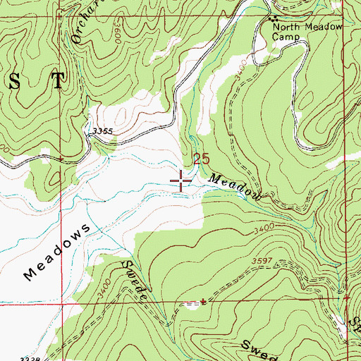 Topographic Map of North Meadow Creek, ID